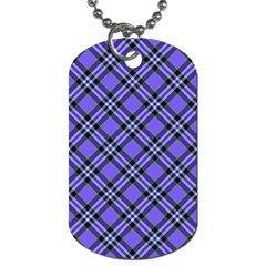 Blue Tartan Plaid 1 Diagonal Dog Tag (two Sides) by dressshop