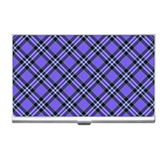 Blue Tartan Plaid 1 Diagonal Business Card Holder by dressshop