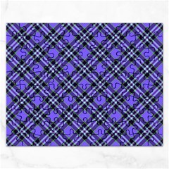 Blue Tartan Plaid 1 Diagonal Rectangular Jigsaw Puzzl by dressshop