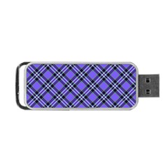 Blue Tartan Plaid 1 Diagonal Portable Usb Flash (one Side) by dressshop