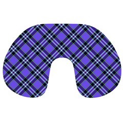 Blue Tartan Plaid 1 Diagonal Travel Neck Pillow by dressshop