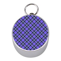 Blue Tartan Plaid 1 Diagonal Mini Silver Compasses by dressshop