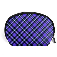 Blue Tartan Plaid 1 Diagonal Accessory Pouch (large) by dressshop