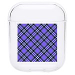 Blue Tartan Plaid 1 Diagonal Hard PC AirPods 1/2 Case Front