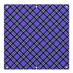 Blue Tartan Plaid 1 Diagonal Banner And Sign 4  X 4  by dressshop