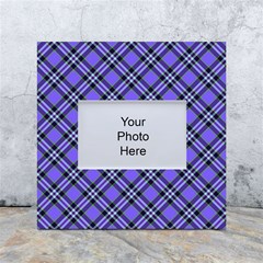 Blue Tartan Plaid 1 Diagonal White Box Photo Frame 4  X 6  by dressshop