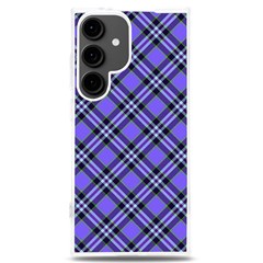 Blue Tartan Plaid 1 Diagonal Samsung Galaxy S24 Plus 6 7 Inch Tpu Uv Case by dressshop