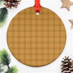 Autumn Fall Plaid Tartan 1 Round Ornament (two Sides) by dressshop