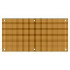 Autumn Fall Plaid Tartan 1 Banner And Sign 6  X 3  by dressshop