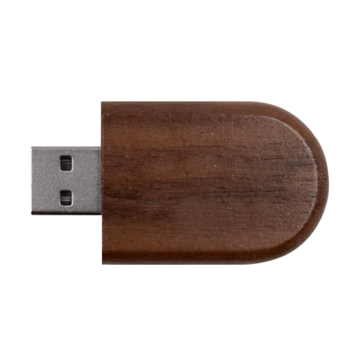 Autumn Fall Plaid Tartan 1 Wood Oval USB Flash Drive