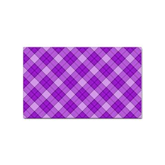 Purple Plaid Tartan 3 Diagonal (2) Sticker Rectangular (100 Pack) by dressshop