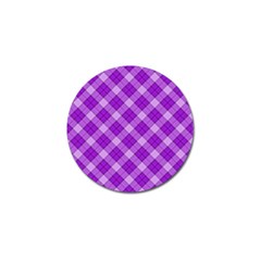 Purple Plaid Tartan 3 Diagonal (2) Golf Ball Marker by dressshop