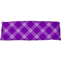 Purple Plaid Tartan 3 Diagonal (2) 21 x63  Body Pillow Case Dakimakura (two Sides) by dressshop