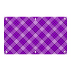 Purple Plaid Tartan 3 Diagonal (2) Banner And Sign 5  X 3  by dressshop