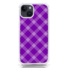 Purple Plaid Tartan 3 Diagonal (2) Iphone 14 Tpu Uv Print Case by dressshop