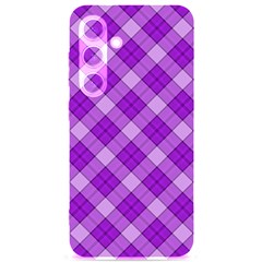 Purple Plaid Tartan 3 Diagonal (2) Samsung Galaxy S24 6 2 Inch Black Tpu Uv Case by dressshop