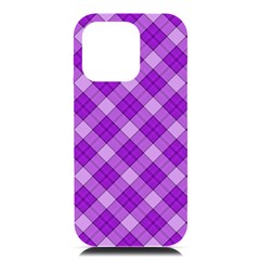 Purple Plaid Tartan 3 Diagonal (2) Iphone 16 Pro Max Black Uv Print Pc Hardshell Case by dressshop