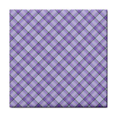 Purple Plaid Tartan 2 Diagonal Tile Coaster by dressshop