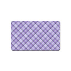 Purple Plaid Tartan 2 Diagonal Magnet (name Card) by dressshop