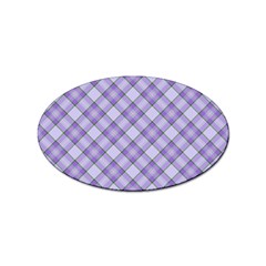 Purple Plaid Tartan 2 Diagonal Sticker Oval (100 Pack) by dressshop