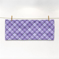 Purple Plaid Tartan 2 Diagonal Hand Towel by dressshop