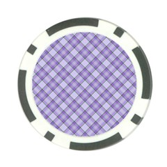 Purple Plaid Tartan 2 Diagonal Poker Chip Card Guard (10 Pack) by dressshop