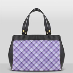 Purple Plaid Tartan 2 Diagonal Oversize Office Handbag (2 Sides) by dressshop