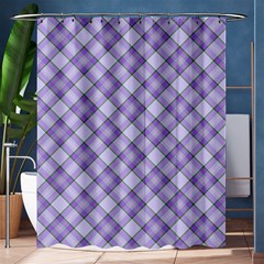 Purple Plaid Tartan 2 Diagonal Shower Curtain 60  X 72  (medium)  by dressshop