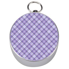 Purple Plaid Tartan 2 Diagonal Silver Compasses by dressshop