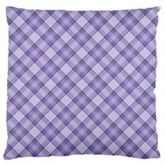 Purple Plaid Tartan 2 Diagonal Standard Premium Plush Fleece Cushion Case (one Side) by dressshop