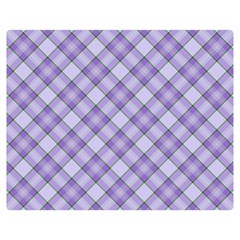 Purple Plaid Tartan 2 Diagonal Two Sides Premium Plush Fleece Blanket (teen Size) by dressshop