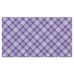 Purple Plaid Tartan 2 Diagonal Banner And Sign 7  X 4  by dressshop