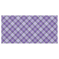 Purple Plaid Tartan 2 Diagonal Banner And Sign 8  X 4  by dressshop