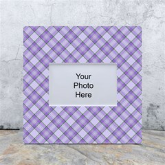 Purple Plaid Tartan 2 Diagonal White Box Photo Frame 4  X 6  by dressshop