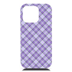 Purple Plaid Tartan 2 Diagonal Iphone 16 Pro Max Black Uv Print Pc Hardshell Case by dressshop