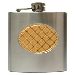 Autumn Fall Plaid Tartan 1 Diagonal Hip Flask (6 Oz) by dressshop