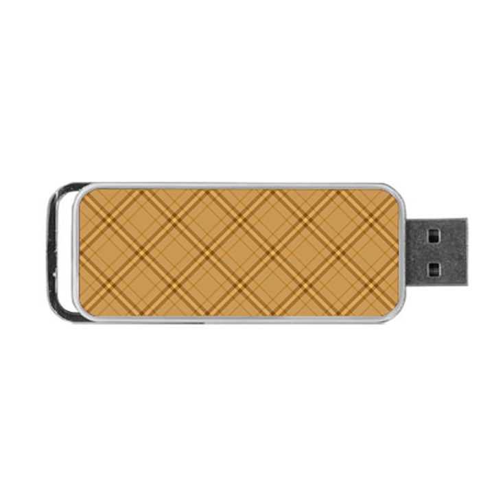 Autumn Fall Plaid Tartan 1 Diagonal Portable USB Flash (One Side)