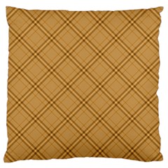 Autumn Fall Plaid Tartan 1 Diagonal Large Premium Plush Fleece Cushion Case (two Sides) by dressshop