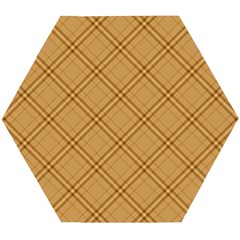 Autumn Fall Plaid Tartan 1 Diagonal Wooden Puzzle Hexagon by dressshop