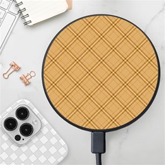 Autumn Fall Plaid Tartan 1 Diagonal Wireless Fast Charger(black) by dressshop