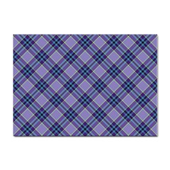 Purple Plaid Tartan 1 Diagonal Sticker A4 (10 Pack) by dressshop