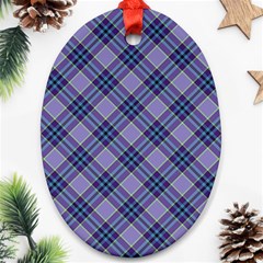 Purple Plaid Tartan 1 Diagonal Oval Ornament (two Sides) by dressshop