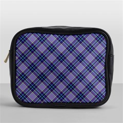 Purple Plaid Tartan 1 Diagonal Mini Toiletries Bag (one Side) by dressshop