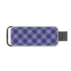 Purple Plaid Tartan 1 Diagonal Portable Usb Flash (one Side) by dressshop