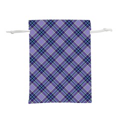 Purple Plaid Tartan 1 Diagonal Lightweight Drawstring Pouch (l) by dressshop