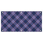 Purple Plaid Tartan 1 Diagonal Banner and Sign 6  x 3  Front