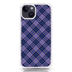 Purple Plaid Tartan 1 Diagonal Iphone 14 Tpu Uv Print Case by dressshop