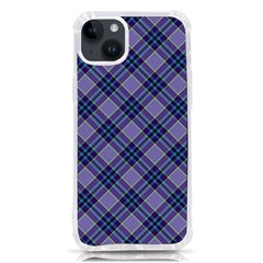 Purple Plaid Tartan 1 Diagonal Iphone 14 Plus Tpu Uv Print Case by dressshop