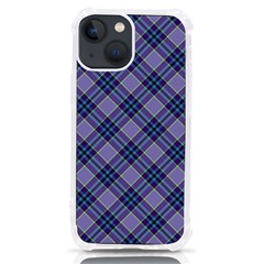 Purple Plaid Tartan 1 Diagonal Iphone 13 Mini Tpu Uv Print Case by dressshop