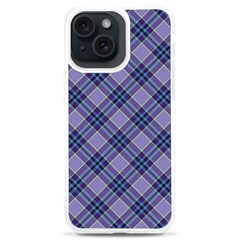 Purple Plaid Tartan 1 Diagonal Iphone 15 Plus Tpu Uv Print Case by dressshop